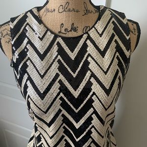 Vince Camuto Black and White Bodycon Cocktail Dress